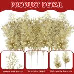 28 stuks kerst glitter bloemen bessen stelen kunstmatige kersttakken kerstboomversiering kunsttakken kerstboom plukken voor doe-het-zelf vakantie handwerk krans thuis decoratie (go