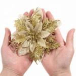 12 kerststerren kerstdecoraties kerstboom bloemen decoraties met clips en stelen kunstmatige kerststerren voor kerstkrans feestdecoraties