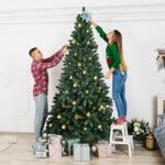7,5 Fuß künstlicher Weihnachtsbaum mit 1480 PVC-Zweigen, Stabiler Metallständer, schneller Aufbau, automatisches Spreiz- und Schließdesign für einfache Weihnachtsdekoration (5