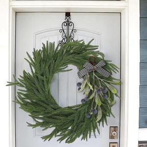 Grüne Weihnachtsmistel,Weihnachtsmisteldekoration - Weihnachtsdekoration, handgefertigter grüner Mistelzweig,Künstlicher Mistelzweig mit Schleife für Weihnachtsbaum, Fenster, K