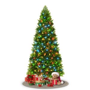 Kunstkerstboom van 180 cm met 250 RGB ledverlichting, premium dennenboom, kunstkerstboom van kunstkerstboom van PE en pvc, met metalen standaard, 800 takpunten, snel op te bouwen k