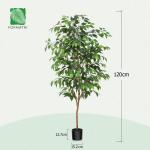 Ficus Benjamina , groot, 150 cm, met natuurhouten stam, kamerplant, kunstboom in pot, voor thuis, kantoor, balkon, decoratie (2 stuks)