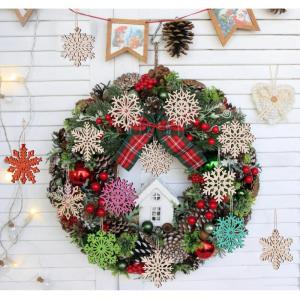 18 x sneeuwvlokken van hout, 9 designs, kerstboomversiering, houten sneeuwvlok, 7,5 cm, houten hangers Kerstmis met henneptouw, onafgewerkte kerstboomhangers van natuurlijk hout vo