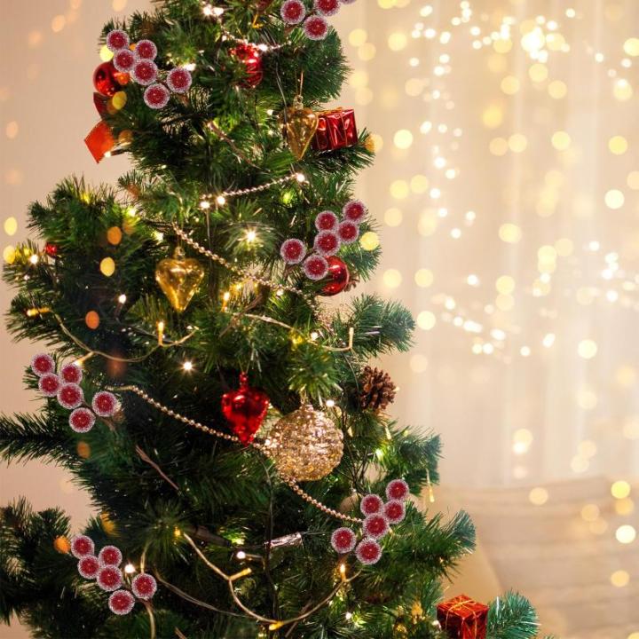 200 Stück Weihnachten Künstliche Holly Beeren Mini Weihnachten Gefrostete Beere Künstliche Früchte für Weihnachtsbaumschmuck Basteln Geschenken Weihnachtskranz Dekoration Heim