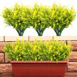 Kunstplanten, in pot, net als echte UV-bestendig, 10 bundels nepbloemen, kunstbalkonplanten, struiken, decoratie, , lavendel voor tafel, huis, tuin, decoratie (jaune)