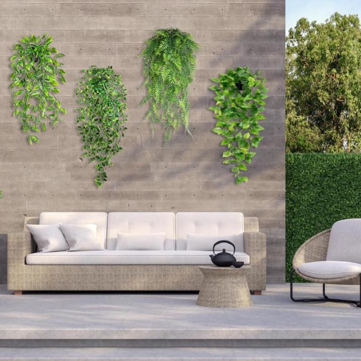 , 4 potten, hangplanten, binnen, eucalyptus, groen, decoratie voor thuis, badkamer, boerderij, kamer, rek