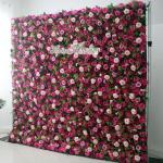 Lila Rosenblüten-Wand, Grünes Blatt, Blumenarrangement, Blumen-Wandpaneel-Set, Künstliche Wandblumen-Hintergrund, 3D-Seiden-Hortensien-Rosen-Blumenpaneel Für Fotohintergrund, Z