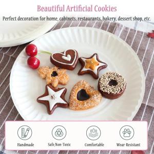 6 stuks realistische kunstlevensmiddelen nep koekjes kunstmatige desserts kunstmatige gebak imitatie koekjes simulatie realistische levensmiddelen voor decoratie fotografie display