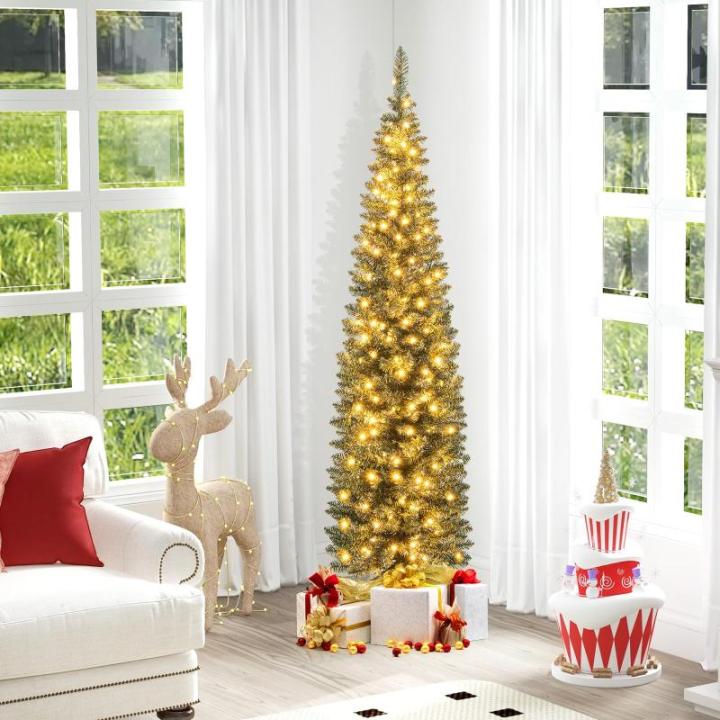 180 cm kerstboom met ledverlichting, kunstkerstboom met 390 takken en 180 ledlampen, dennenboom, kerstdecoratie voor kantoor, woning, winkel (180 cm)
