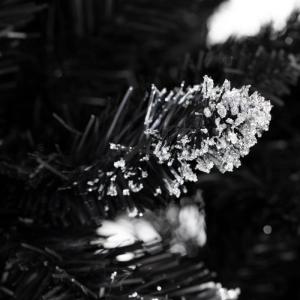 Kunstkerstboom met sneeuw, 220 cm, zwart, kerstboom, dennenboom, kerstdecoratie, spar, Cristal Dark