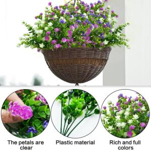 6 trossen decoratieve nepbloemen UV-bestendige  boeketten voor binnen buiten huis tuin raam veranda decoratie (type A)