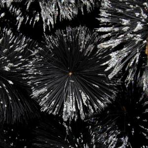Weihnachtsbaum, 5 Fuß künstlicher, mit Schnee beflockter Weihnachtsbaum, schwarzer, schneebedeckter Weihnachtskieferbaum mit Reißverschluss (Schwarz 1,5 m/5 Fuß) (Schwarz 1,8 m