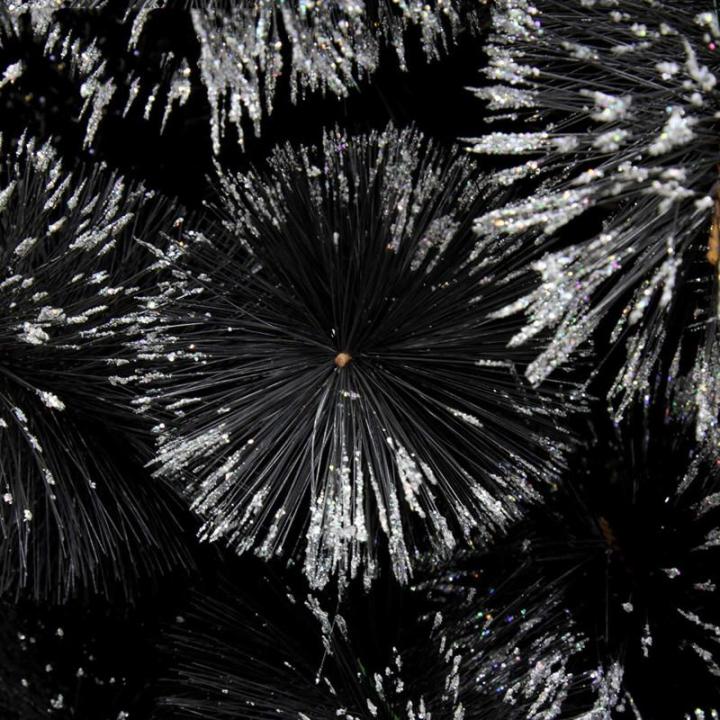Weihnachtsbaum, 5 Fuß künstlicher, mit Schnee beflockter Weihnachtsbaum, schwarzer, schneebedeckter Weihnachtskieferbaum mit Reißverschluss (Schwarz 1,5 m/5 Fuß) (Schwarz 1,8 m