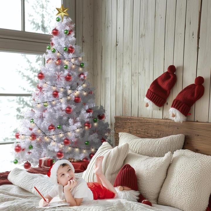 Kunstkerstboom, kunstdennenboom, pvc, met metalen standaard, premium Nordmann-spar, moeilijk ontvlambare kerstboom voor kerstdecoratie, herbruikbaar, witte kunstdennenboom, 150 cm
