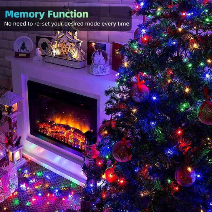 Kerstboomverlichting Meerkleurig, 20M 200 LED Lichtsnoer, Waterdicht Lichtketting, Kerstlichtsnoer, voor en buiten, 8 verlichtingsmodi, Timerfuncties, Decoratie Kerstmis