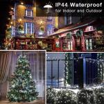 Kerstboomverlichting Wit, 20M 200 LED Lichtsnoer, Waterdicht Lichtketting, Kerstlichtsnoer, voor en buiten, 8 verlichtingsmodi, Timerfuncties, Decoratie Kerstmis