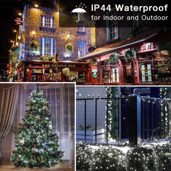 Kerstboomverlichting Wit, 20M 200 LED Lichtsnoer, Waterdicht Lichtketting, Kerstlichtsnoer, voor en buiten, 8 verlichtingsmodi, Timerfuncties, Decoratie Kerstmis