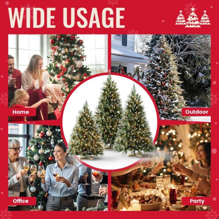 Kuro sagol Kunstkerstboom, dennenboom met sneeuw, diameter 95 cm, met klapsysteem, voor thuis, kerstdecoratie