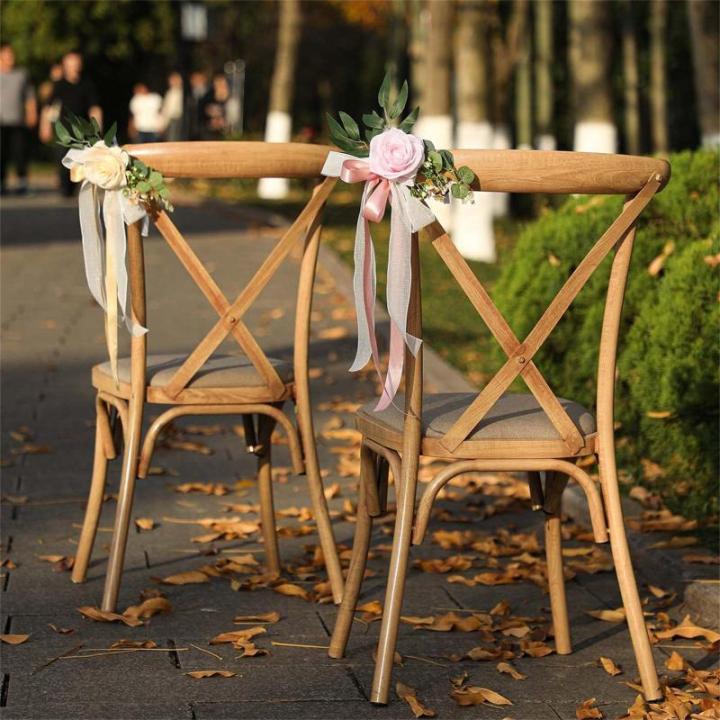 Künstliche Stuhllehne, Blumenarrangement, mehrfarbig, für den Außenbereich, Hochzeit, Stuhl, Dekoration, Hochzeitsdekoration