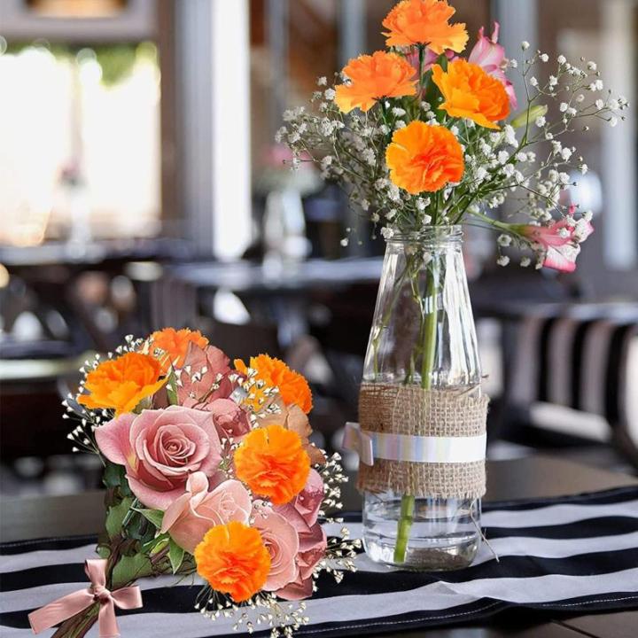 Kunstbloemen, 30 stuks, kunstbloemen, zijdemateriaal, langdurige schoonheid en onderhoudsvriendelijk, goed voor feestdecoratie, thuis, bruiloftsdecoratie (oranje)