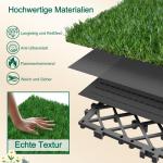 22 Stück Kunstrasen 30x30cm Kunstrasenteppich, Miniatur Garten Deko Rasenteppich, PE Kunstrase Künstlicher Grasteppich UV-beständig, für Terrasse Balkon Innen und Außen