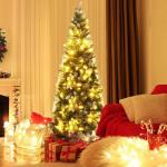 6 Fuß künstlicher Weihnachtsbaum, schneebeflockter schmaler Weihnachtsbaum mit PVC-Zweigspitzen, Metallscharnieren und faltbarem Sockel, ideal als Dekoration für Feiertage, Zuha