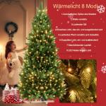 Künstlicher Weihnachtsbaum mit Holz Ständer,Tannenbaum Künstlich mit Beleuchtung,Künstliche Weihnachtsbäume mit 950 Zweigen und 300 Warm LED Licht,für Weihnachts Dekor Innen-