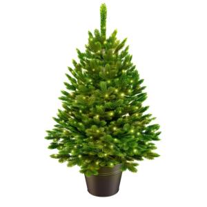- Kunstkerstboom 40 cm in pot met led - kerstboom voor binnen en buiten, kunstboom voor kerstdecoratie, realistische look
