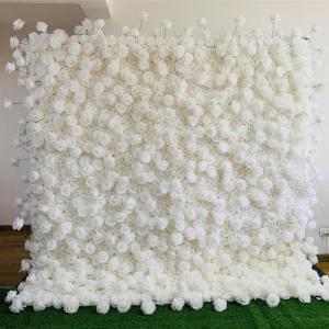 Simulation Rosenstoff Hintergrund Blumenwand, Stoff Hintergrund Blumenwand Künstliche Blume Weiße Rose Hochzeitsdekoration Layout Hintergrundwand Gefälschte Blume Outdoor-Ausste