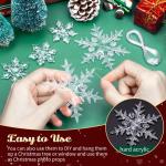 25 stks Kristallen Sneeuwvlok Kerstboom Ornamenten Acryl Sneeuwvlok Opknoping Kerst Decoratie Winter Wonderland Sneeuwvlok Opknoping Hangers Voor Kerstboom Thuis Feestbenodigdheden