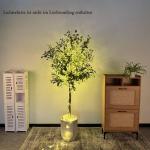 Kunstmatige olijfboom, 180 cm, kunstplant, grote olijfboom, kunstboom, ziet eruit als echt voor woonkamer, slaapkamer, kantoor, decoratie