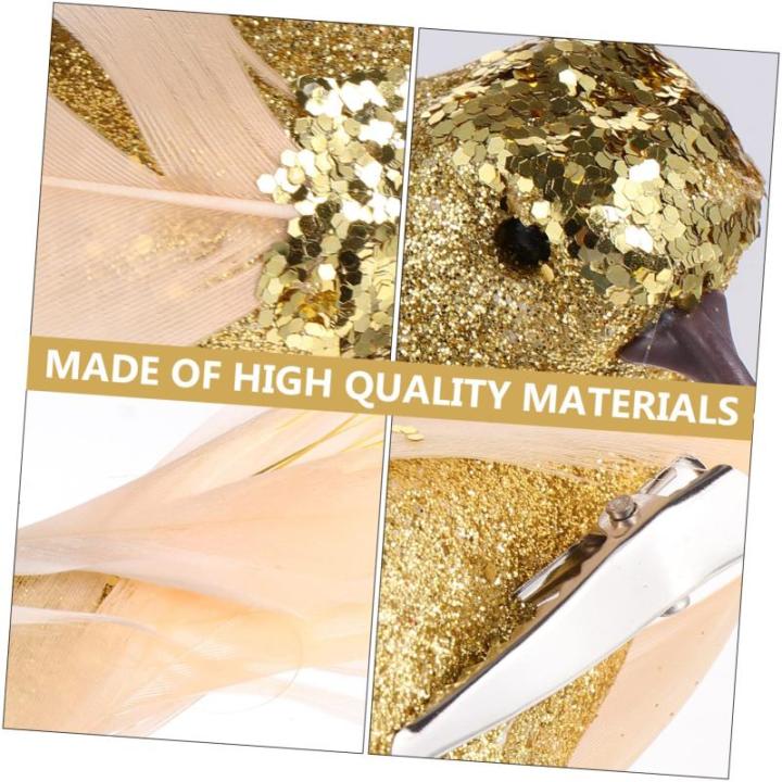 4 Stück Künstlicher Vogel Weihnachtssimulation Vögel Clip Künstliche Vögel Aufsteckvögel Zum Basteln Kardinal Clip Auf Baumschmuck Clip Mit Weihnachtsvögeln Mini Golden Scha