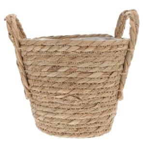 Korb Rattan Weiden Blumentopf Blumentopfbezug Gewebter Pflanzenbehälter Vase Mülleimer Mülltonne Wäschekorb Aufbewahrungskorb 20CM