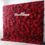 Wand Aus Großen Roten Rosen, Künstliche Blumenwand, 3D-Wand Mit Stoffrücken, Blumen-Seidenhortensie, Blumenwandpaneel, Verwendet Für Hochzeit, Gartenwand, Kirchenwand, Party(2x