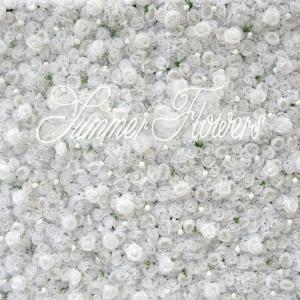Künstliche Blumenwand Mit Weißen Rosen, 3D-Wandblume Mit Stoffrücken, Seidenhortensie, Blumenwandpaneel, Verwendet Für Hochzeit, Gartenwand, Kirchenwand, Party, Bühne(2x2m/6.5