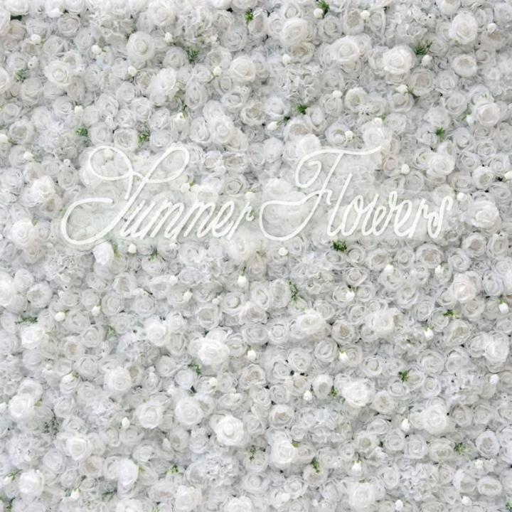 Künstliche Blumenwand Mit Weißen Rosen, 3D-Wandblume Mit Stoffrücken, Seidenhortensie, Blumenwandpaneel, Verwendet Für Hochzeit, Gartenwand, Kirchenwand, Party, Bühne(2x2m/6.5