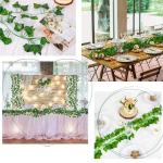 Ivy Kunstslingerset, 2,1 m klimopanken, 24 stuks decoratieve groene voor thuis, tuin en evenementdecoratie, duurzame en natuurlijke nepklimopplanten