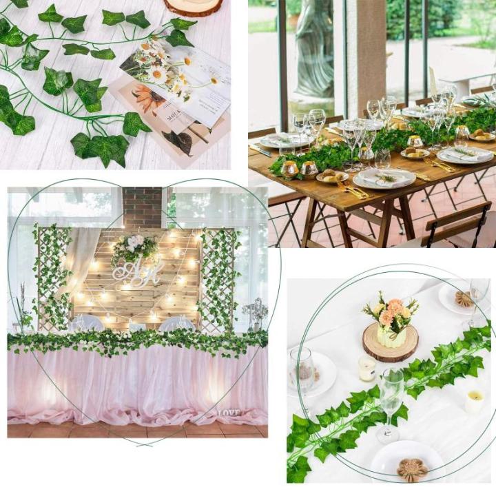 Ivy Kunstslingerset, 2,1 m klimopanken, 24 stuks decoratieve groene voor thuis, tuin en evenementdecoratie, duurzame en natuurlijke nepklimopplanten