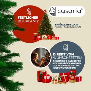 Kerstboom Kunstboom 533 Tips Metalen Voet 180 cm PVC Dichte Takken Kerstboom Groen