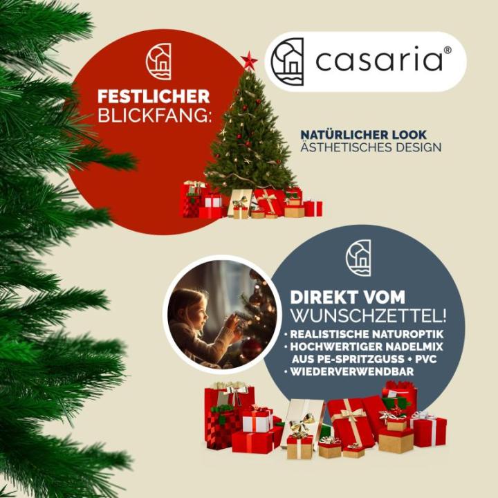 Kerstboom Kunstboom 180cm PVC Sneeuw-Effect Denneappels met standaard Groen-Wit
