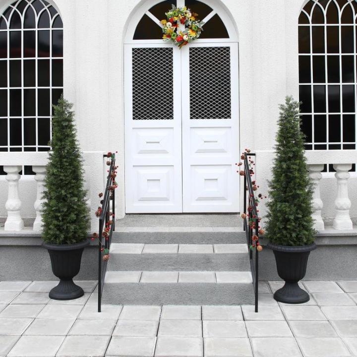 Kunstplant ceder 150 cm in pot, coniferen kunstmatig outdoor UV beschermd voor huis woonkamer tuin veranda decoratie (2 stuks)