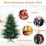 Kunstkerstboom met verlichting, 180 cm, dennenboom met 240 warmwitte ledlampen en 8 lichtmodi, kerstboom met scharnierstructuur, kunstboom voor thuis, groen