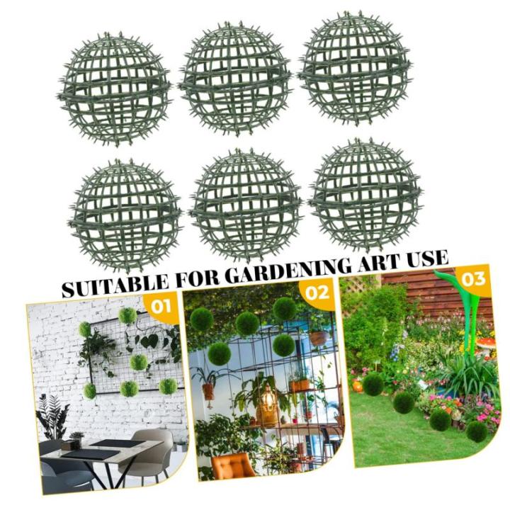 6 Stück Blumenarrangement Buchsbaum Kugel Stützkäfig Party Blumenhalter Hochzeitszubehör Gras Rahmen Kugel Blumenhalter Formschnitt Käfig Rahmen Buchsbaum Kugeln Gras