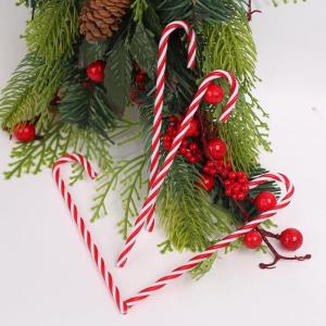 32 Stks Kerst Snoep Riet Opknoping Ornamenten Plastic Twisted Crutch Ornamenten Kerstboomdecoratie voor Kerstfeest Benodigdheden Xmas Ambachten Indoor Outdoor Decor (geen gaten roo