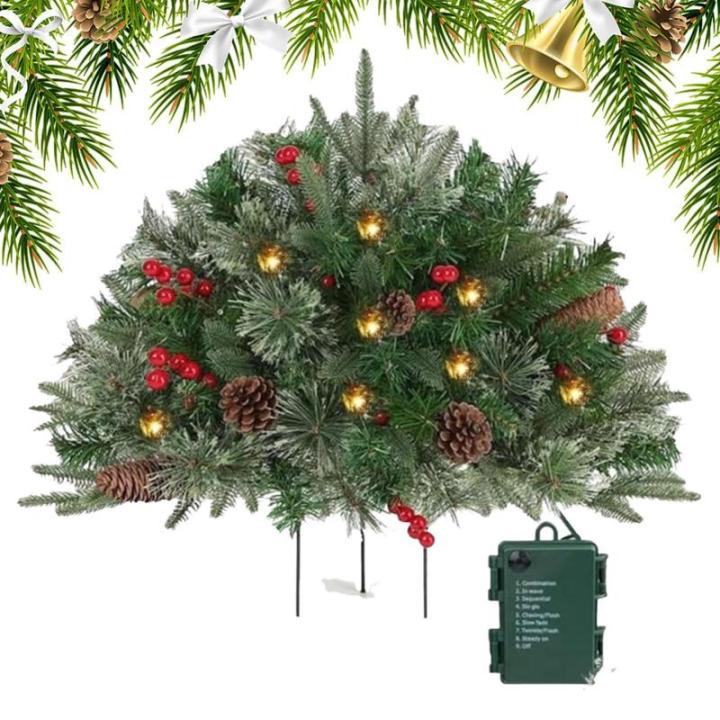 Weihnachts-Pflanzgefäß-Füller – Weihnachts-Pflanzgefäß-Füller Für Den Außenbereich, 40,6 cm Großer Vorbeleuchteter Baum Mit Ständer, Beleuchteter Künstlicher Weihnacht
