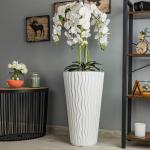Künstliche Orchidee Kaskaden Blumenstrauß Weiß im Topf Weiß H 115 cm Heimbüro Dekoration, Kunstpflanze Orchidee, Kunstblume, Künstliche Orchidee im Topf