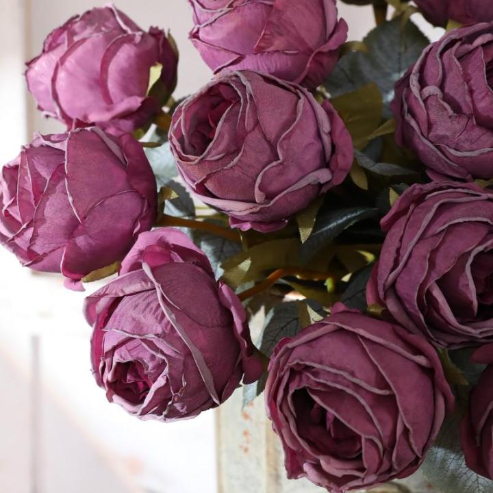 10 stuks kunstmatige rozen, blauwe bloemen, 50 cm, enkele roos, lange steel, namaakbloem, zijden bloesem, roos, realistische bloem voor tafel, kantoor, feest, bruiloft, woondecorat