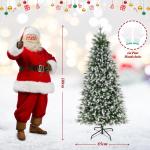 Kunstkerstboom van PE en pvc, 180 cm, met sneeuw, 1000 takuiteinden, eenvoudige montage, metalen gewrichten en inklapbare standaard, kerstboom voor kantoor, thuis, winkel, feest, v