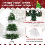 180 cm kunstkerstboom verlicht, scharnierende kerstboom met 8 lichtstanden, 280 warmwitte LED-lampjes, 788 takuiteinden van PE & PVC, dennenboom, kunstkerstboom, groen