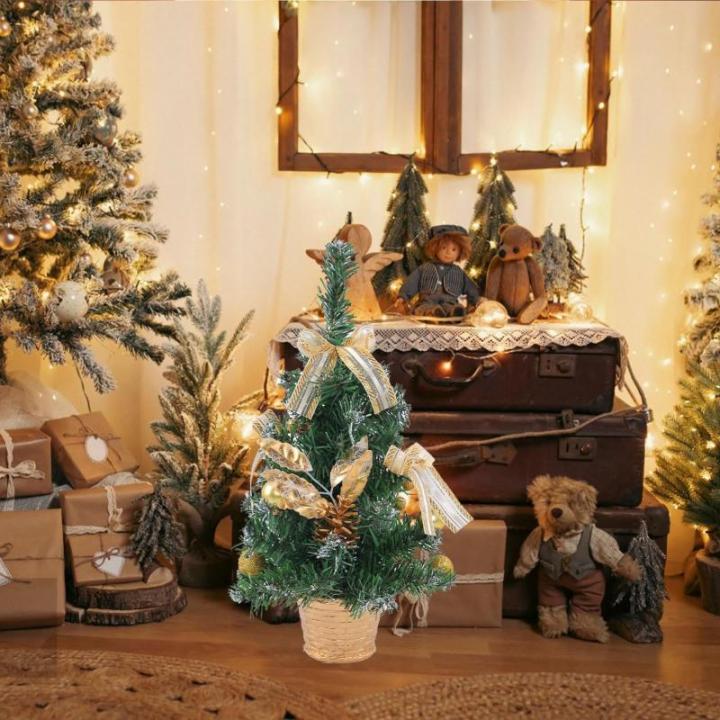 Tisch-Weihnachtsbaum,Künstlicher Tisch-Weihnachtsbaum - Startseite Künstliche Kiefer für Tisch,Weihnachtskiefernbaum mit gewebter Basis für Fenster, Wand, Baum,